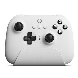 8Bitdo Ultimate Bluetooth Controller with Charging Dock, Wireless Pro Controller with Hall Effect Sensing Joystick, Compatible with Switch, Windows and Steam Deck, White
