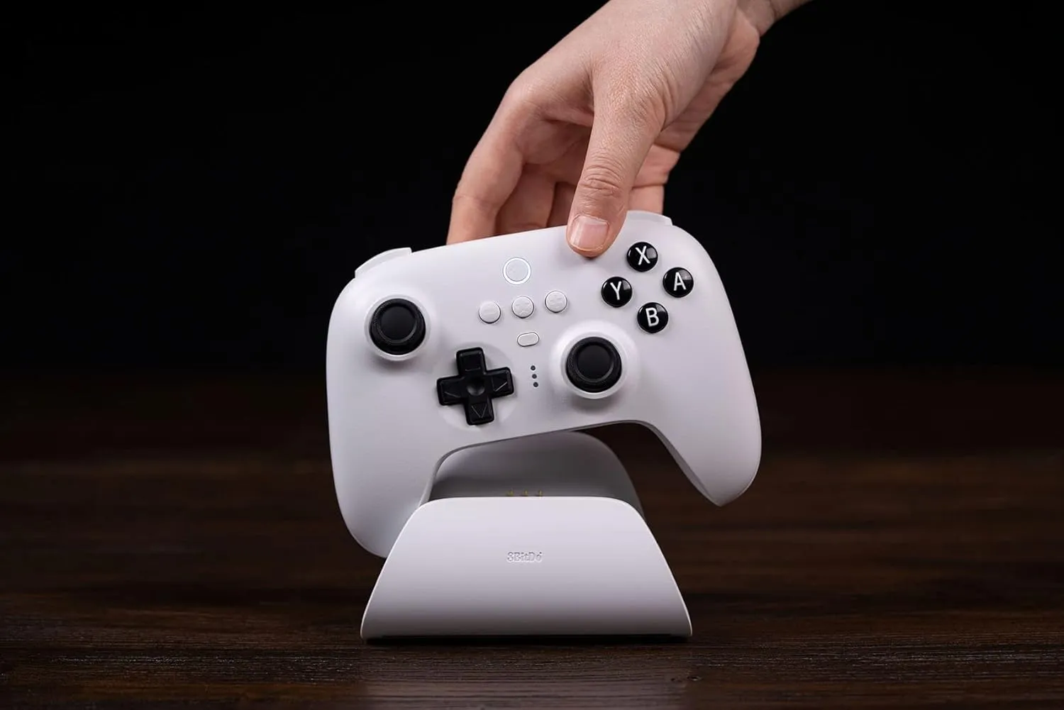 8Bitdo Ultimate Bluetooth Controller with Charging Dock, Wireless Pro Controller with Hall Effect Sensing Joystick, Compatible with Switch, Windows and Steam Deck, White