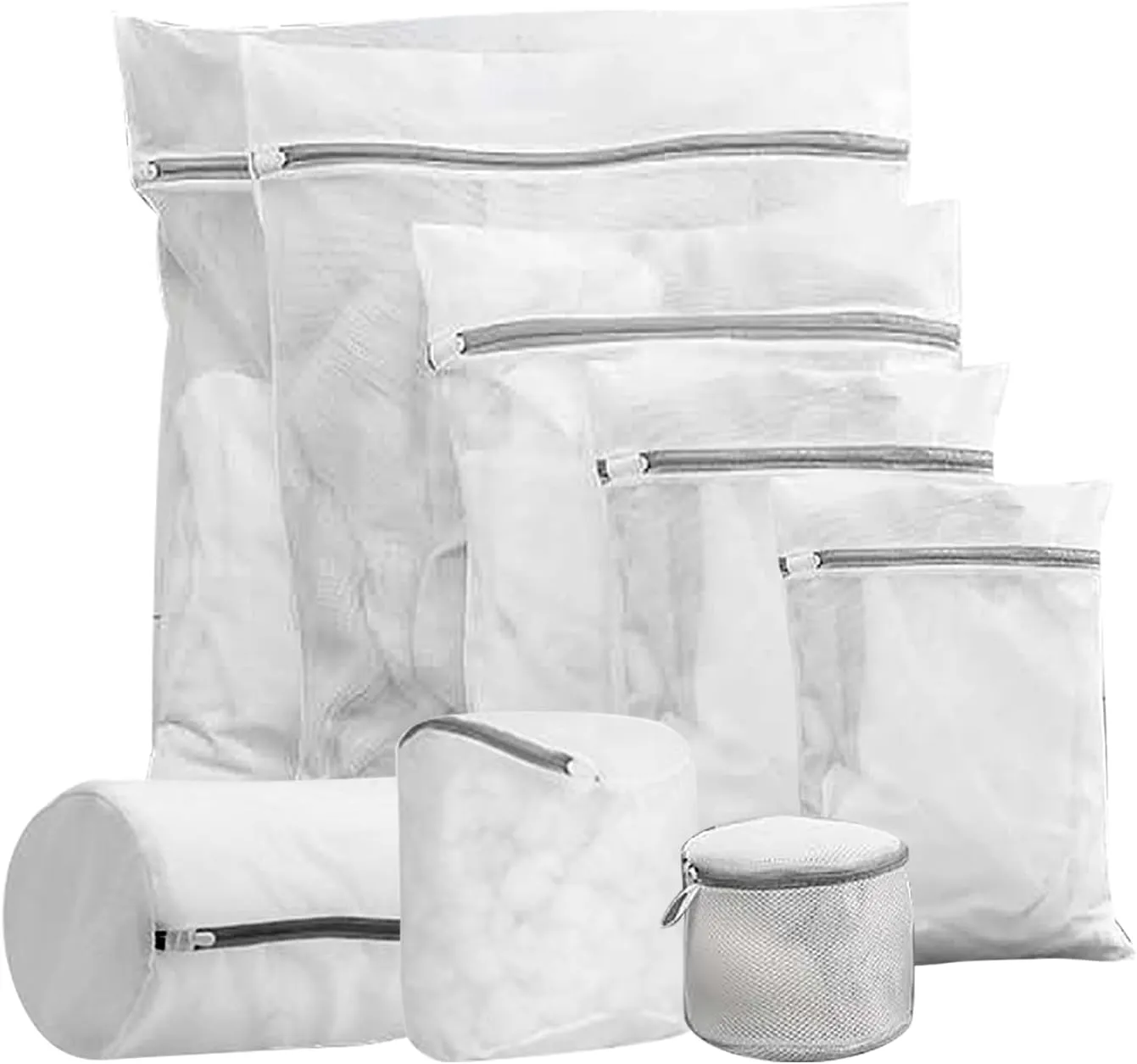 8Pcs Mesh Laundry Bags for Delicates, Premium Zipper, Travel Storage, Washing Bags for Shirts, Bras, Hosiery, Underwear, Lingerie. (Coarse screens)