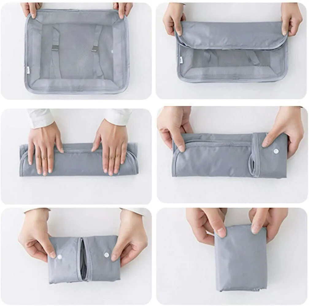 9 Packing Cubes Travel Pouches Luggage Organiser Clothes Suitcase Storage Bag AU