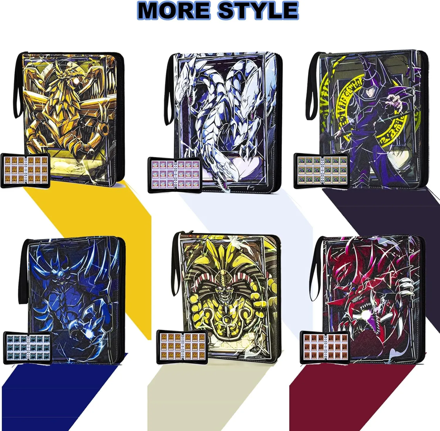 990 Pockets Trading Card Holder Binder with Zipper for Y-G-O Cards, MTG, TCG Cards, 990 Cards Capacity