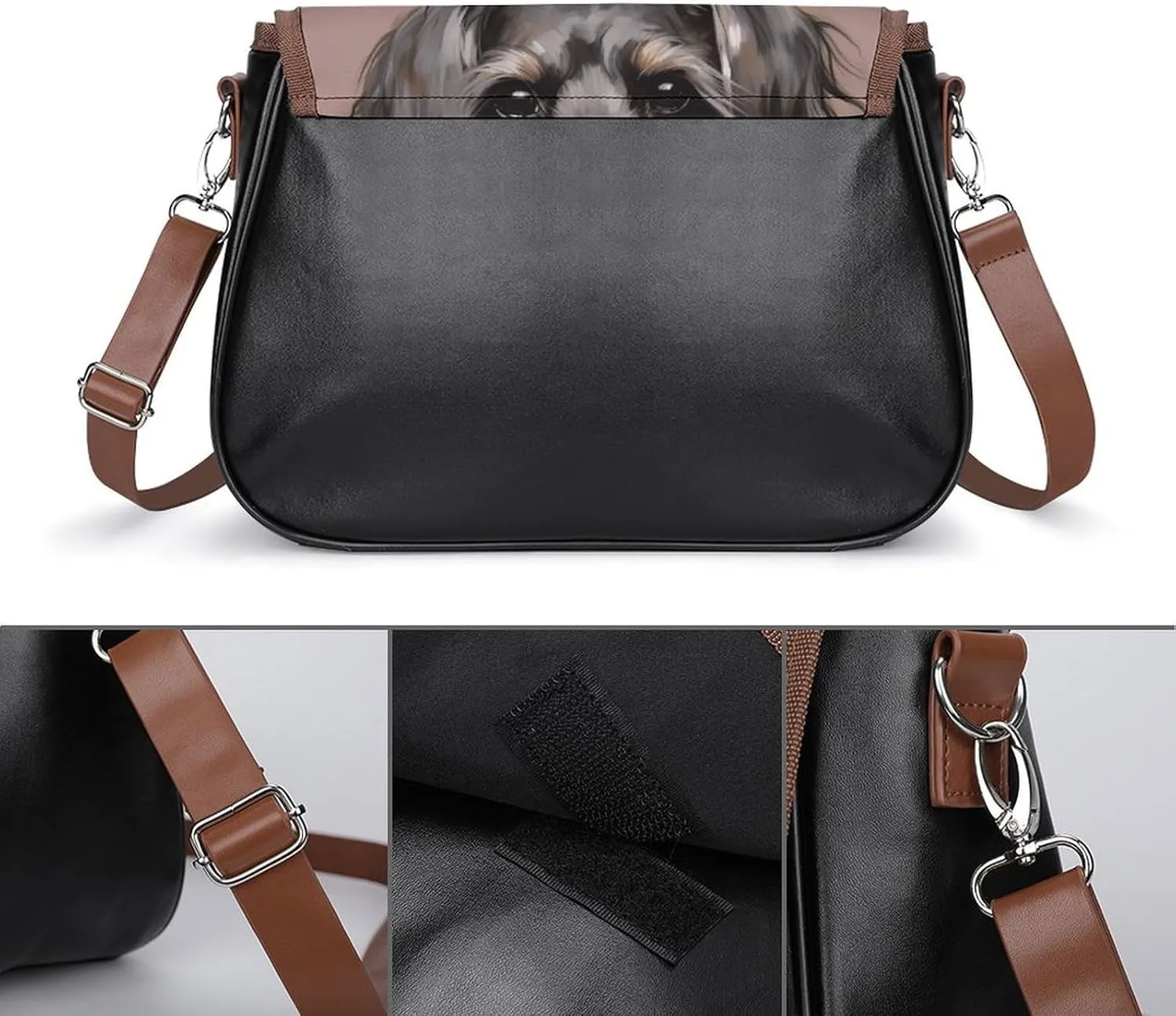 A Dog Crossbody Bags for Women,PU Leather Tote Bag for Women,Shoulder Bag Purse for Work Shopping Travel