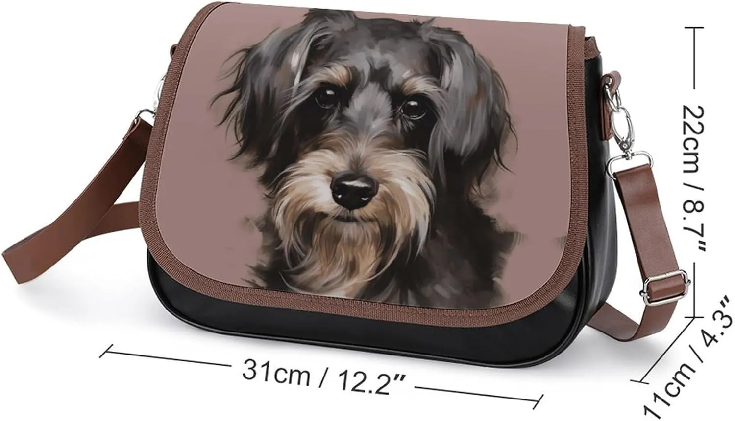 A Dog Crossbody Bags for Women,PU Leather Tote Bag for Women,Shoulder Bag Purse for Work Shopping Travel