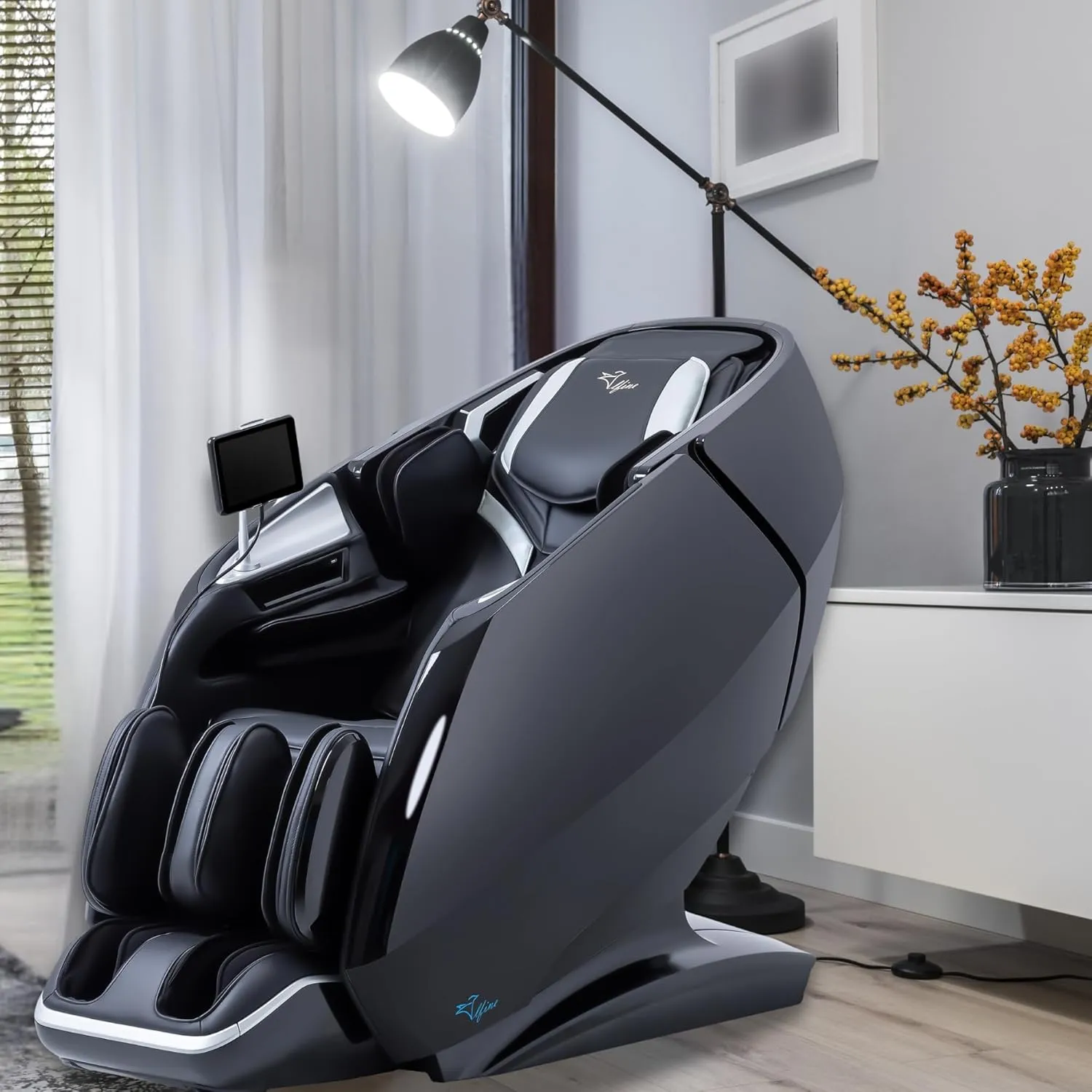 A860 Full Body 4D Massage Chair - Intelligent Health Detection, Dual-Core System, Zero Gravity Recline, Premium Leather, Customizable Programs, Smartphone Control (Deep Black)