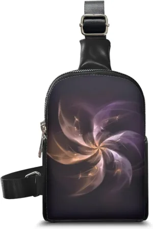 Abstract Windmill Flower Sling Bag for Women Travel Crossbody Bag for Lady Aesthetic Cross Body Bag for Adults Mother Woman Chest Bag Fanny Pack for Outdoor Walking