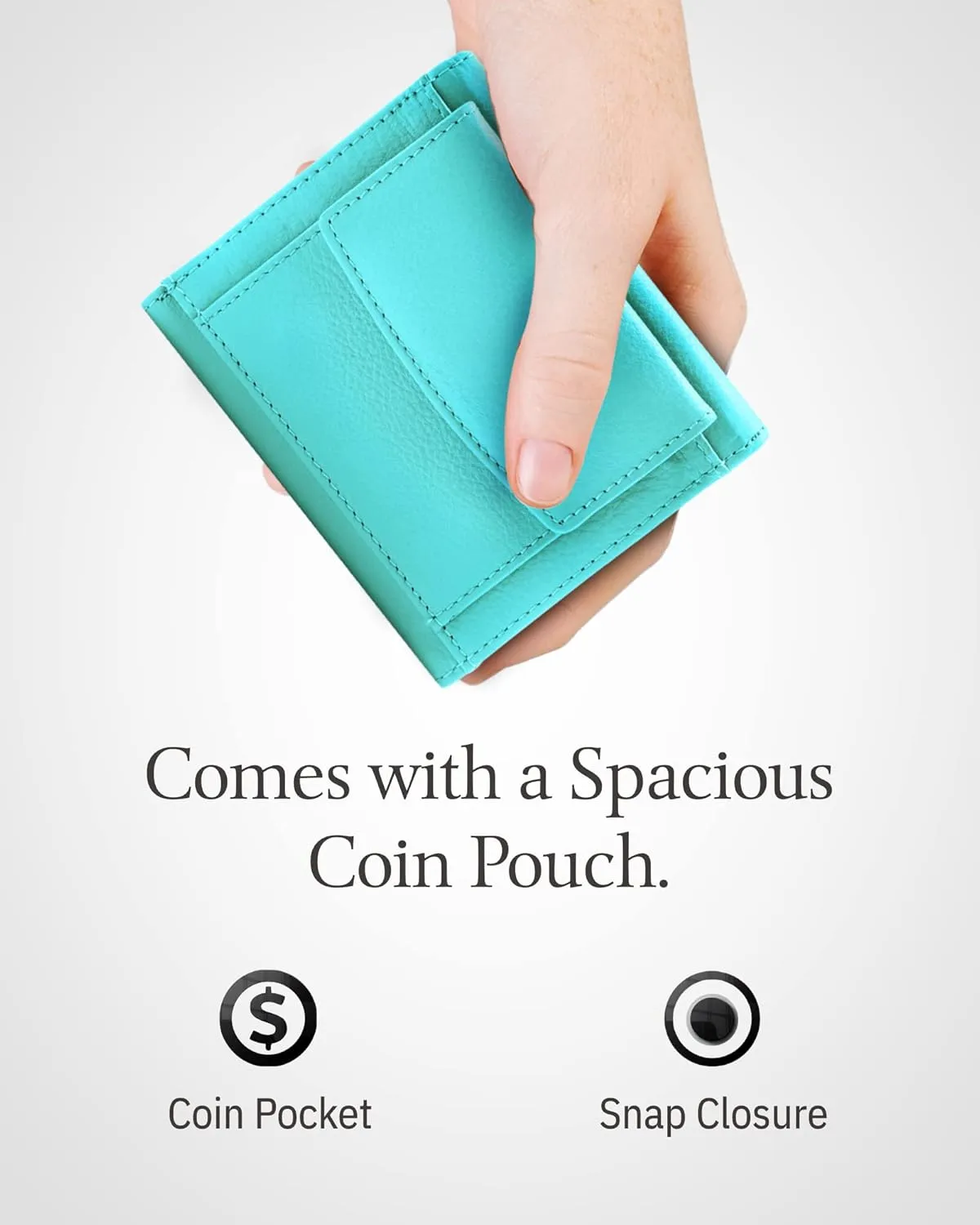 Access Denied REAL LEATHER Small Wallets For Women - Compact Ladies Credit Card Holder With Coin Purse RFID Holiday Gifts For Her