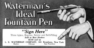 Ad Fountain Pen 1919 Namerican Advertisement For WatermanS Ideal Fountain Pen 1919 Poster Print by (24 x 36)