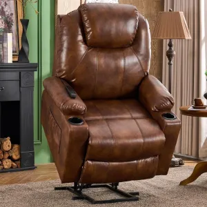 Adjustable Sofa Genuine Leather Power Lift Recliner Chair with Massage for Elderly Home Theater Living Room Reclining Chair Adults