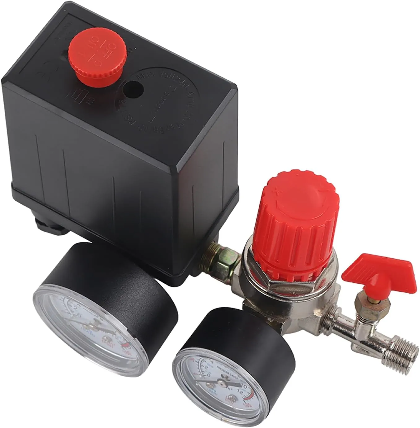 Air Compressor Pressure Valve Switch Control Regulator with Gauges for Fast Pressure Reduction