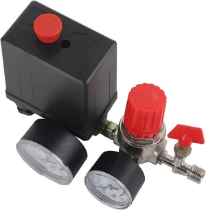 Air Compressor Pressure Valve Switch Control Regulator with Gauges for Fast Pressure Reduction