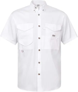 Alimens & Gentle Short Sleeve Fishing Shirt Wicking Fabric Sun Protection Casual Button Down Shirts