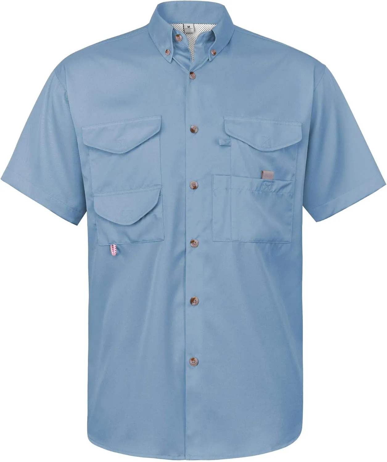 Alimens & Gentle Short Sleeve Fishing Shirt Wicking Fabric Sun Protection Casual Button Down Shirts
