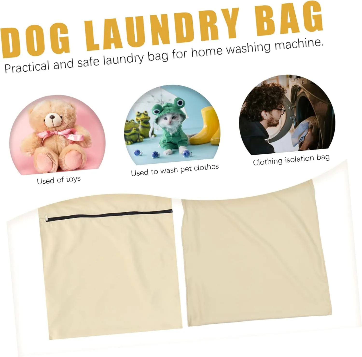Alipis Pet Laundry Bag for Dogs Large Capacity Wash Bag Material with Zipper for Home and Travel Prevents Pet Hair Transfer and Tangles for Seasonal Clothing Storage