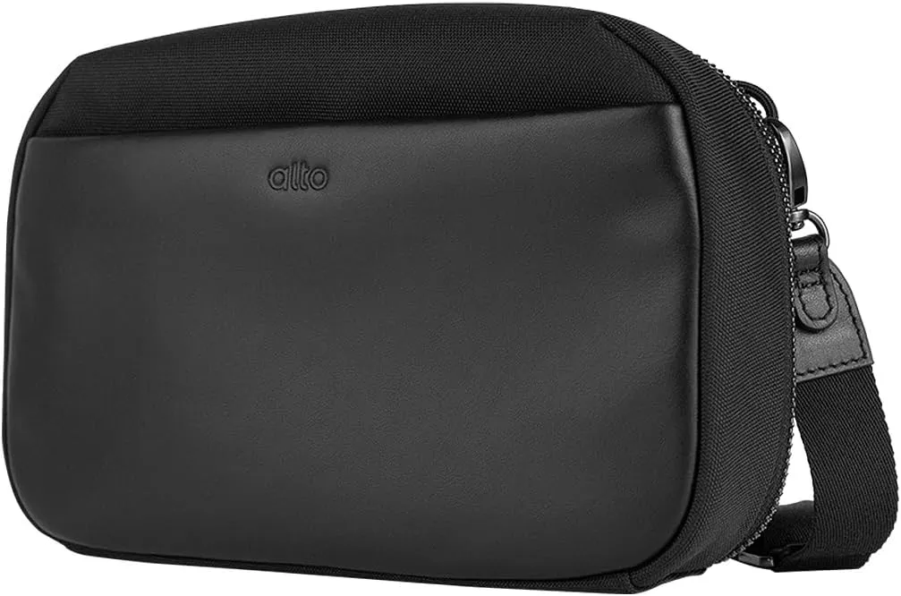 alto Italian Leather Crossbody Travel Bag, Electronics Organizer Case, Portal Electronic Tech Pouch for Essenials Storage