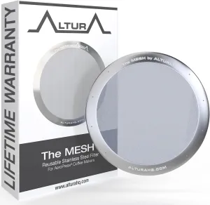 ALTURA The MESH Stainless Steel Filter for AeroPress Coffee Makers – Reusable Metal Filter Replacement for Rich Flavor, Travel, and Eco-Friendly Brewing