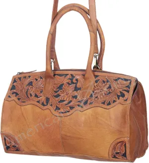 American Darling Travel Bags Hand Crafted Leather Tote Extra Large Cow Hide On (ADBGI108C)