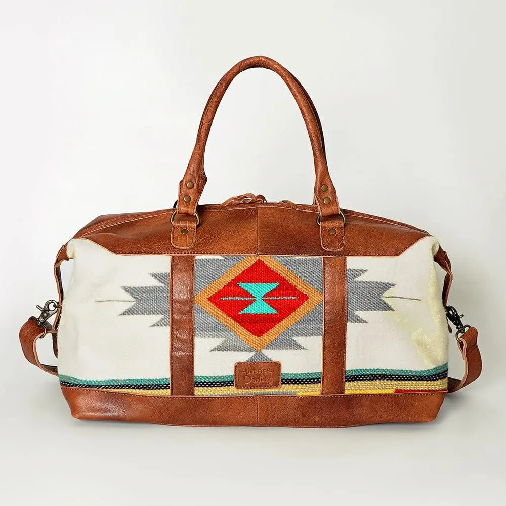 American Darling Weekend Duffle Travel Bags Hand Crafted Leather Tote Extra Large Cow Hide On (ADBG460D)