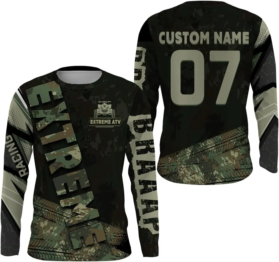 American Flag ATV Motocross Jersey Men Youth Upf30  Custom Quad Bike Shirt Boys Extreme Camouflage Off-Road Jersey