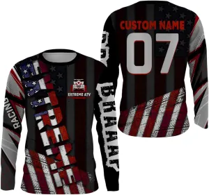 American Flag ATV Motocross Jersey Men Youth Upf30  Custom Quad Bike Shirt Boys Extreme Camouflage Off-Road Jersey
