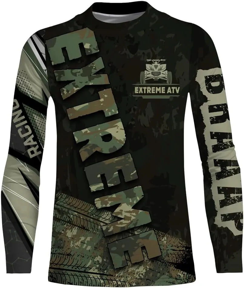 American Flag ATV Motocross Jersey Men Youth Upf30  Custom Quad Bike Shirt Boys Extreme Camouflage Off-Road Jersey