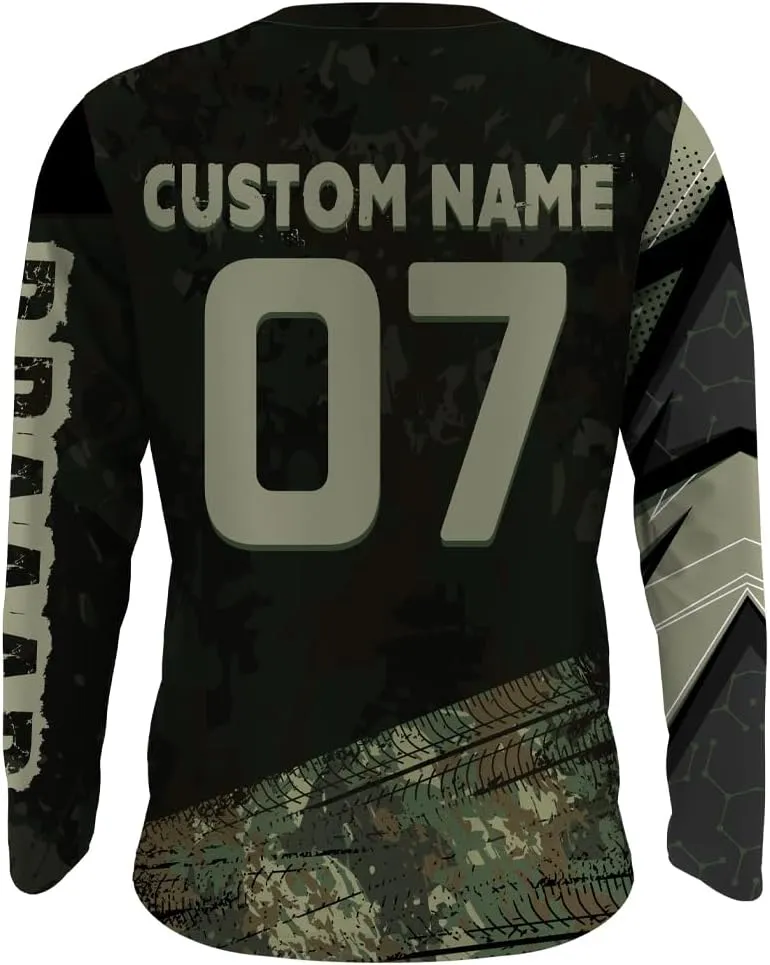 American Flag ATV Motocross Jersey Men Youth Upf30  Custom Quad Bike Shirt Boys Extreme Camouflage Off-Road Jersey