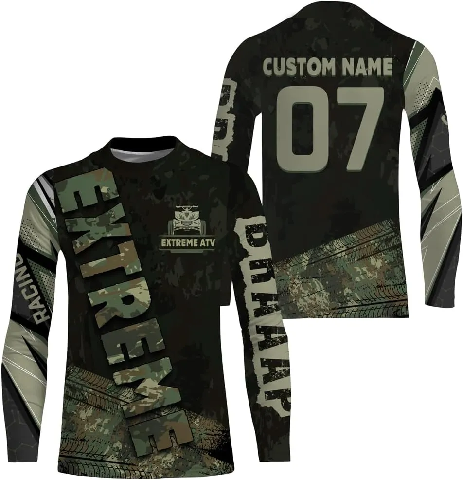 American Flag ATV Motocross Jersey Men Youth Upf30  Custom Quad Bike Shirt Boys Extreme Camouflage Off-Road Jersey
