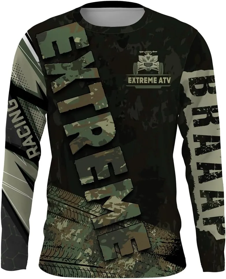 American Flag ATV Motocross Jersey Men Youth Upf30  Custom Quad Bike Shirt Boys Extreme Camouflage Off-Road Jersey