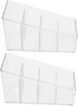 Amosfun 2Pcs Stylish Compartment Tea Bag Storage Box Elegant Organizer for Tea Bags and Sugar Packets Compact Kitchen Holder for Countertop and Table