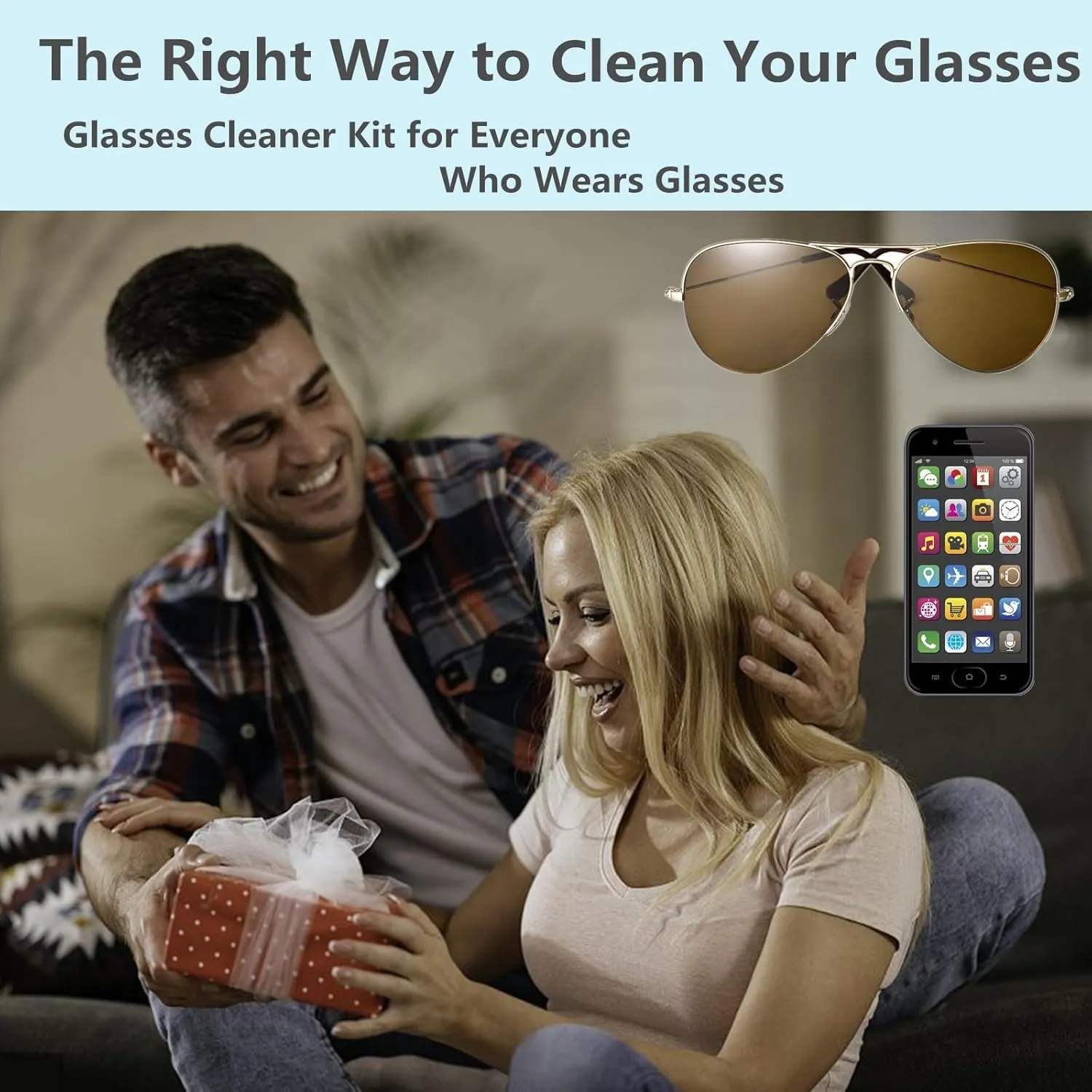 ANEWSIR Glasses Cleaner,Screen Cleaner,Portable Lens Cleaner Spray for Eyeglasses,Screen Cleaner Spray Wipe Kit for Phones/Glasses Cleaner Lens Cleaning,Alcohol Free,Color Image Series A-075 New