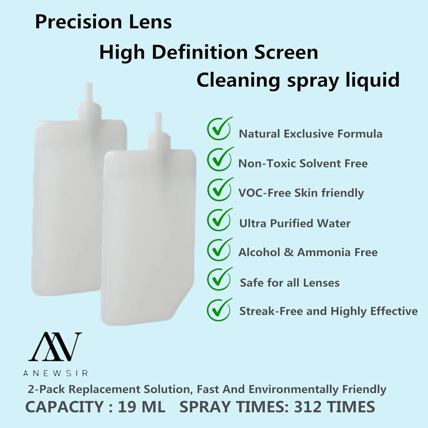 ANEWSIR Glasses Cleaner,Screen Cleaner,Portable Lens Cleaner Spray for Eyeglasses,Screen Cleaner Spray Wipe Kit for Phones/Glasses Cleaner Lens Cleaning,Alcohol Free,Color Image Series A-075 New