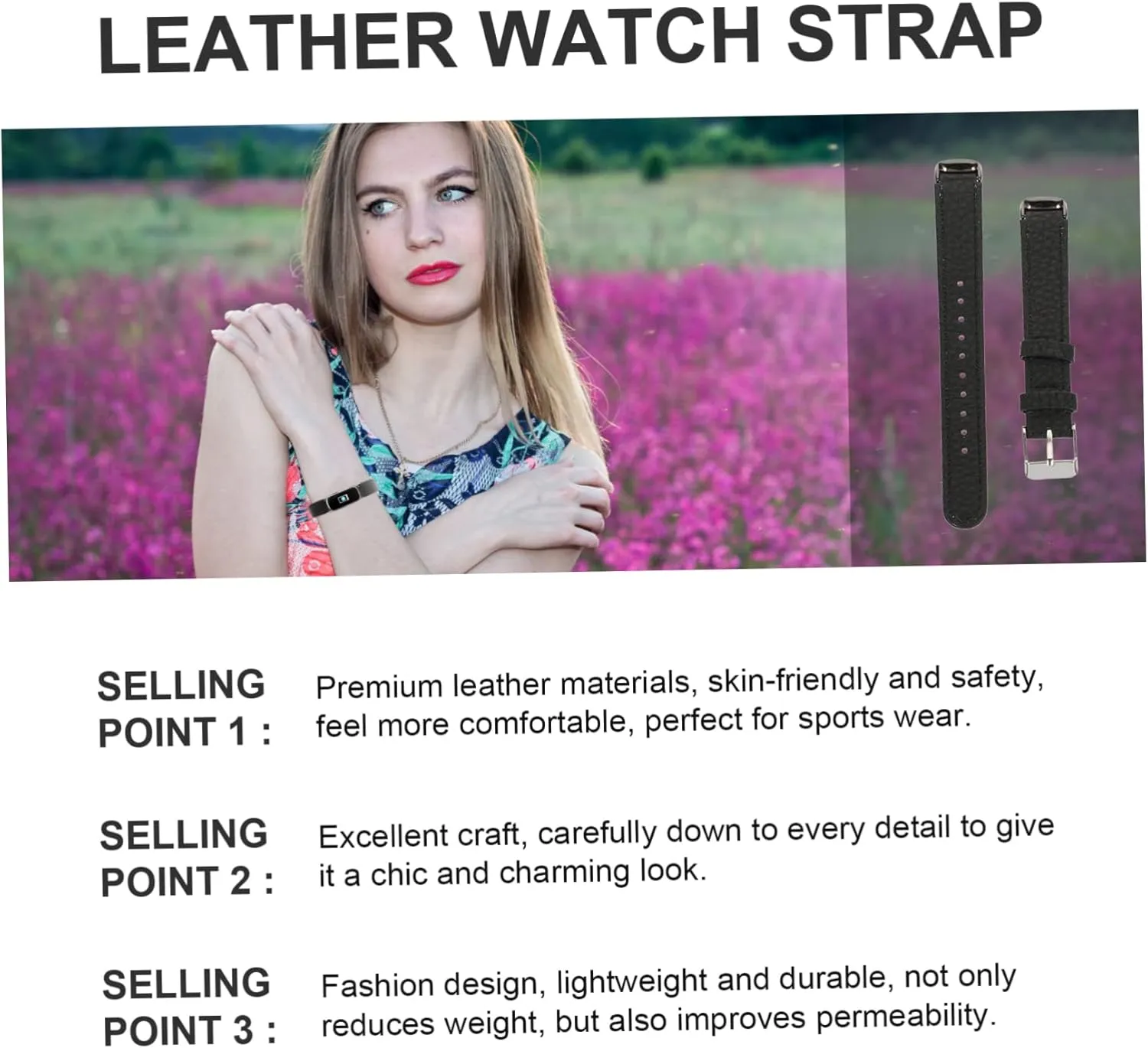 Angoily 2pcs Pebbled Leather Strap Leather Watch Bands for Womens Watch Bands Ladies Watch Leather Watch Belt