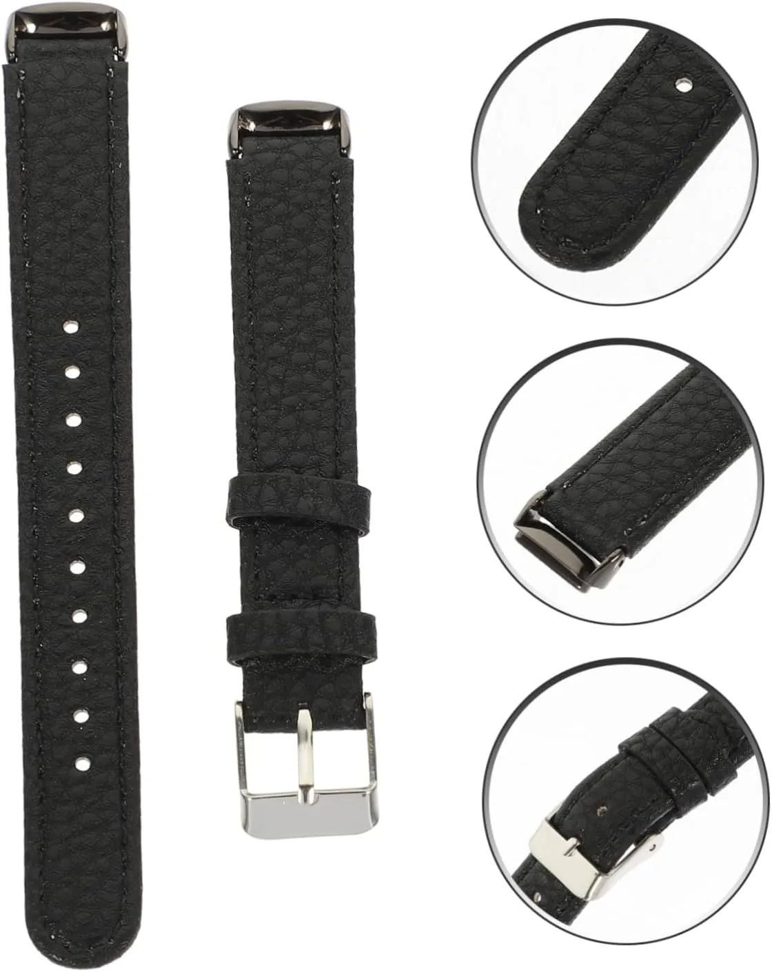 Angoily 2pcs Pebbled Leather Strap Leather Watch Bands for Womens Watch Bands Ladies Watch Leather Watch Belt
