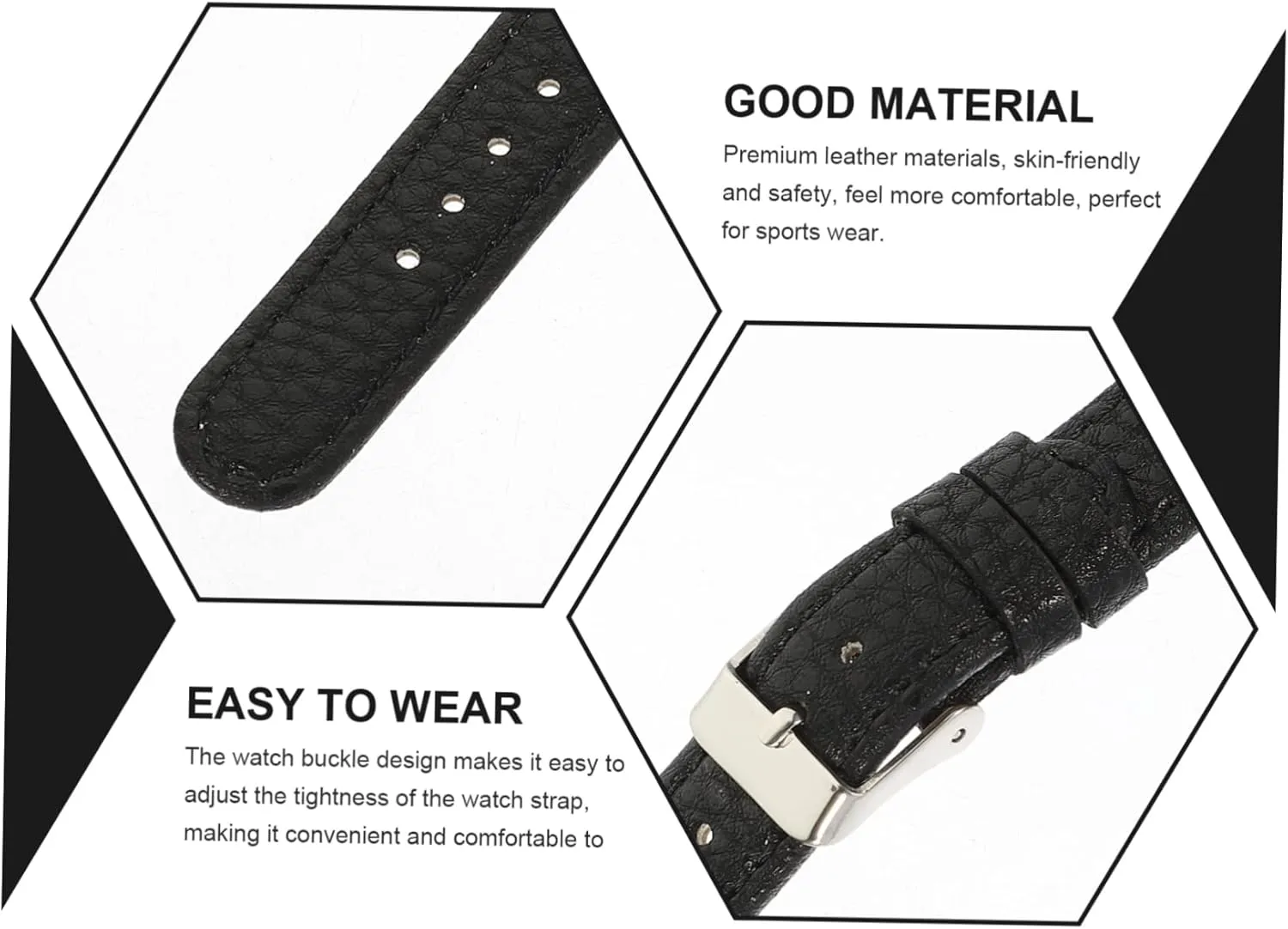 Angoily 2pcs Pebbled Leather Strap Leather Watch Bands for Womens Watch Bands Ladies Watch Leather Watch Belt