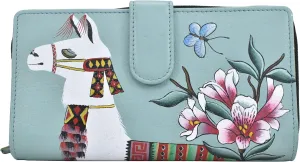 Anna by Anuschka Women's Hand Painted Leather Two Fold Wallet-Cuddly Koala