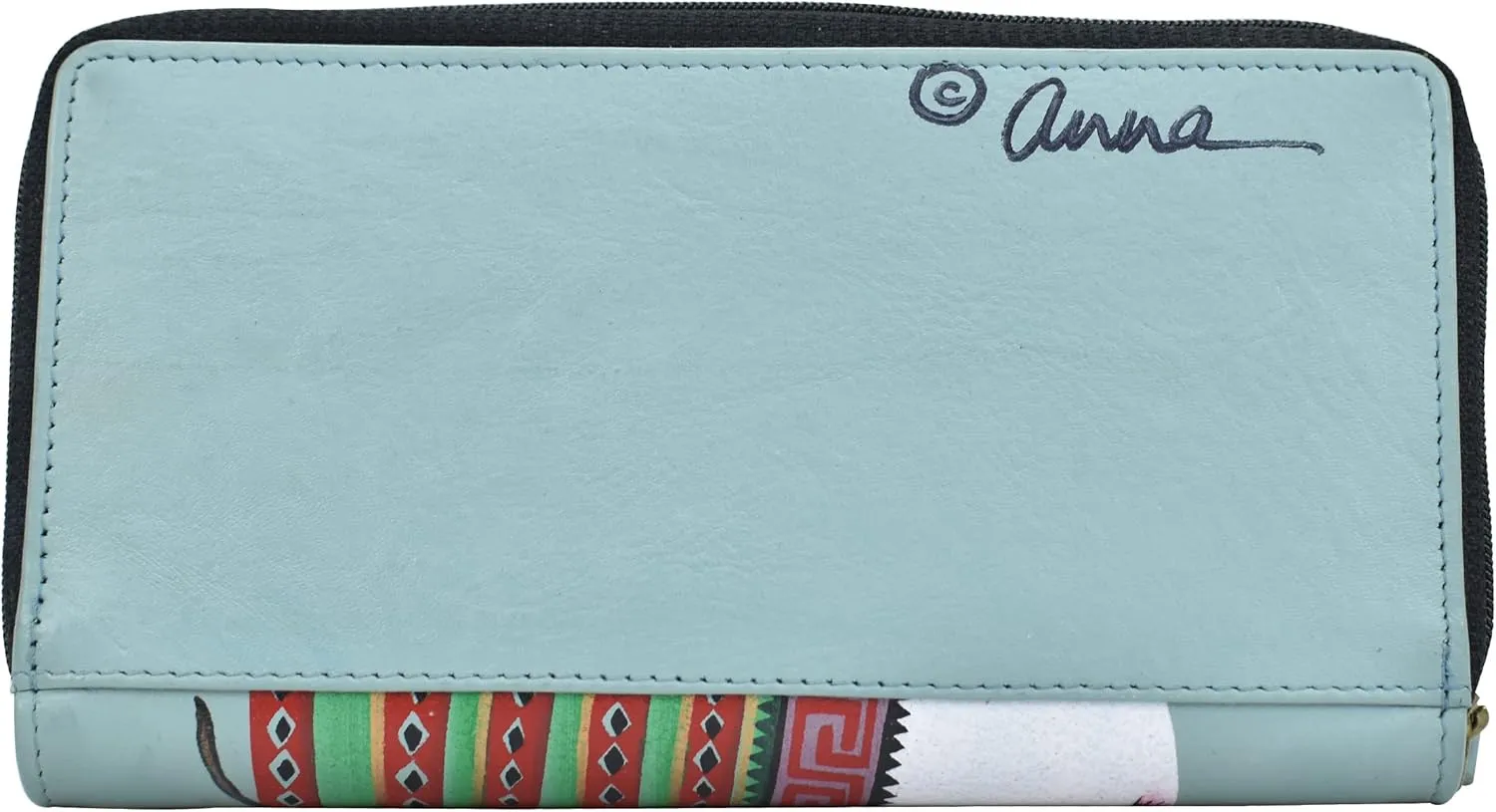 Anna by Anuschka Women's Hand Painted Leather Two Fold Wallet-Cuddly Koala