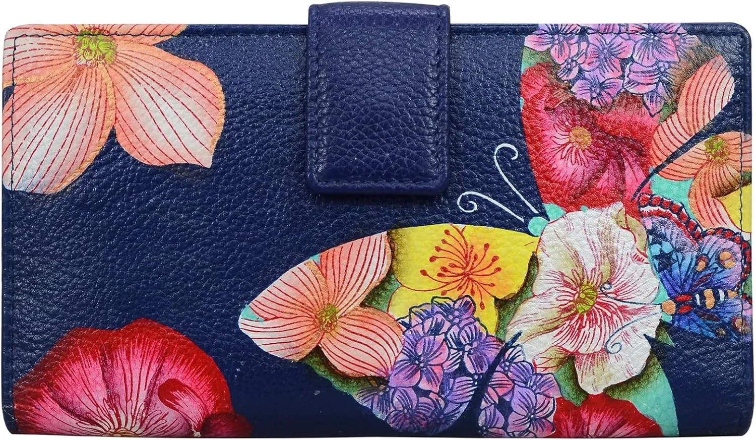 Anna by Anuschka Women's Original Leather Hand-Painted Two Fold Organizer Wallet