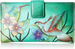Anna by Anuschka Women's Original Leather Hand-Painted Two Fold Organizer Wallet