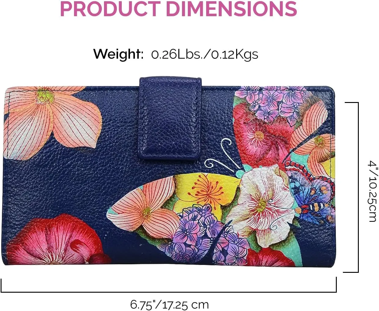 Anna by Anuschka Women's Original Leather Hand-Painted Two Fold Organizer Wallet
