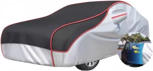 Anti-Hail Car Cover for Ligier JS50, Thickened Waterproof All Weather Customizable Full Cover Scratch Resistant UV Protection Car Tarpaulin with Reflective Strips(Black)