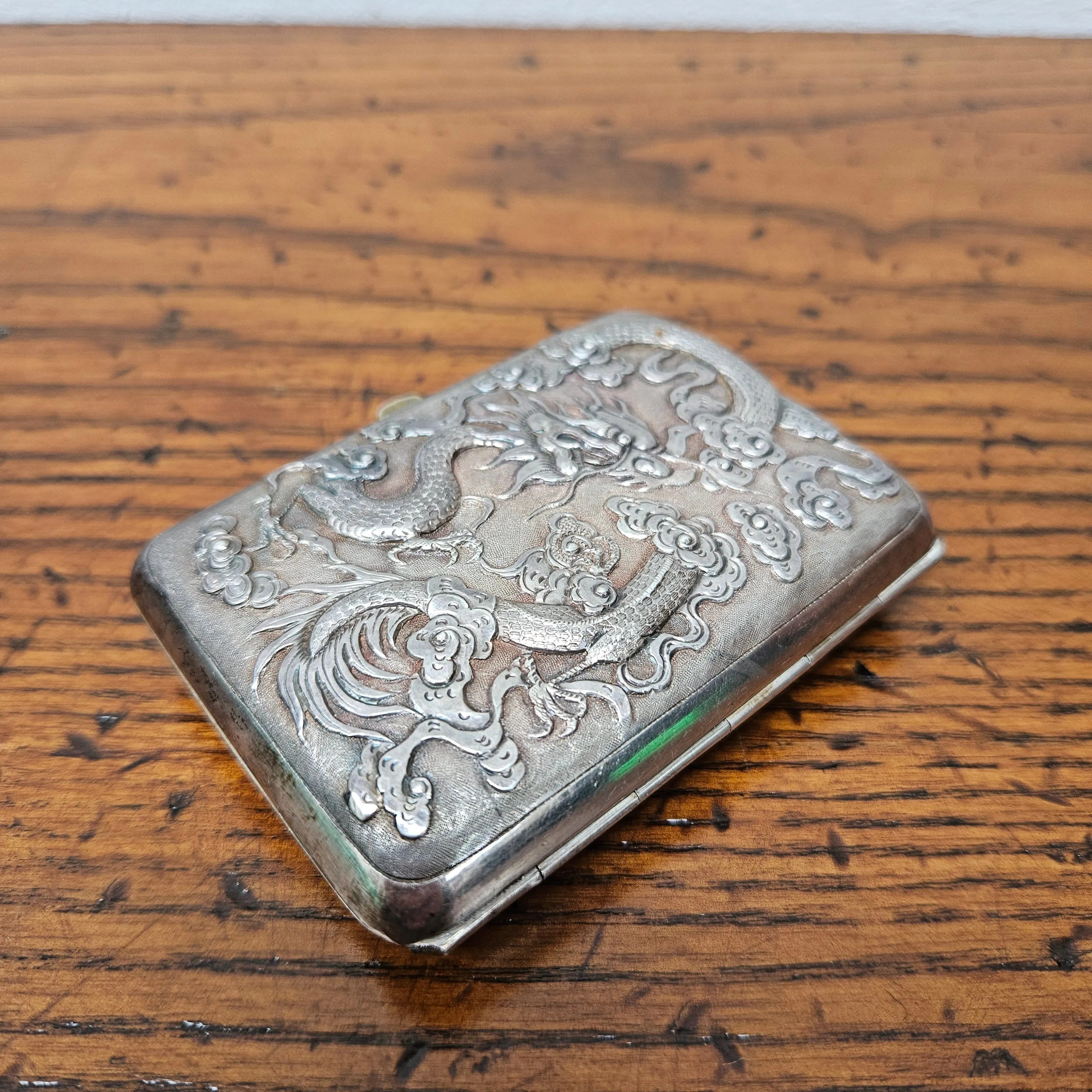Antique Ornate Chinese Export Silver Card/Cigarette Case