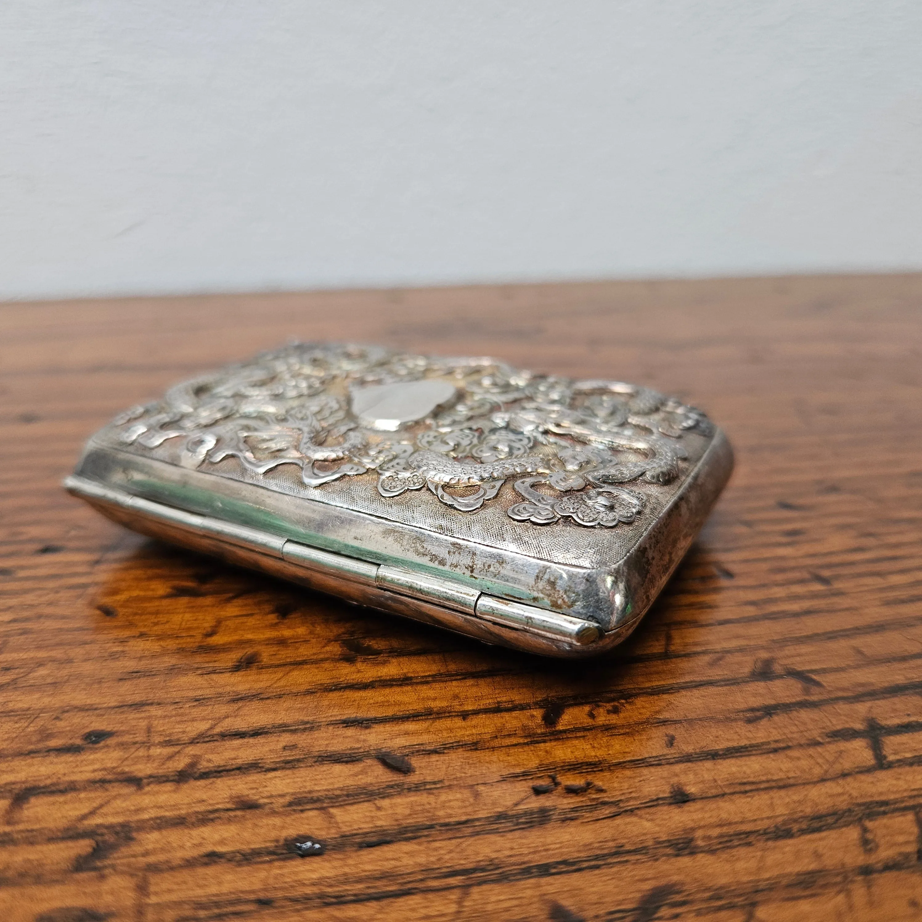 Antique Ornate Chinese Export Silver Card/Cigarette Case