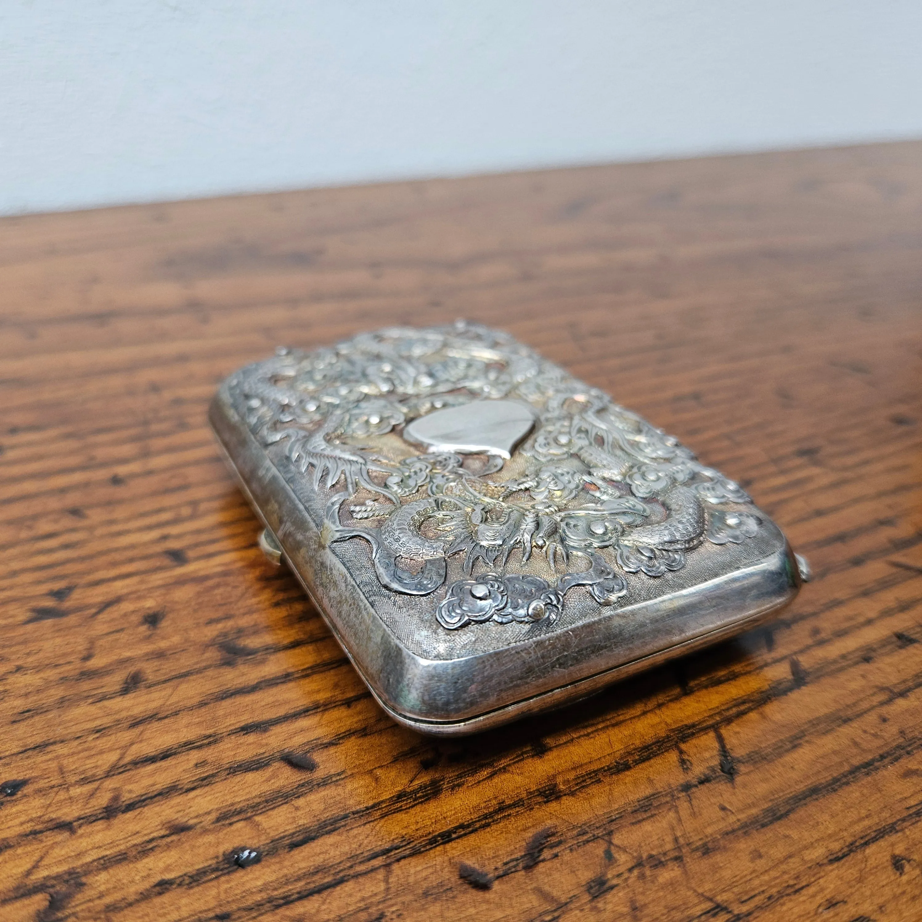 Antique Ornate Chinese Export Silver Card/Cigarette Case