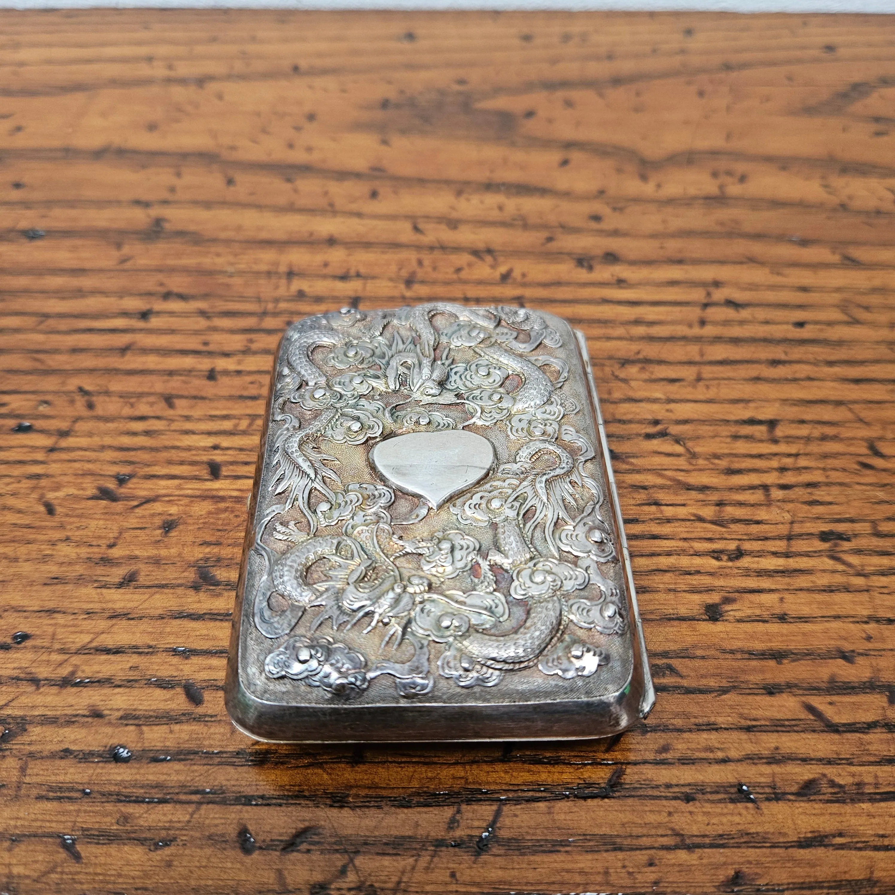 Antique Ornate Chinese Export Silver Card/Cigarette Case