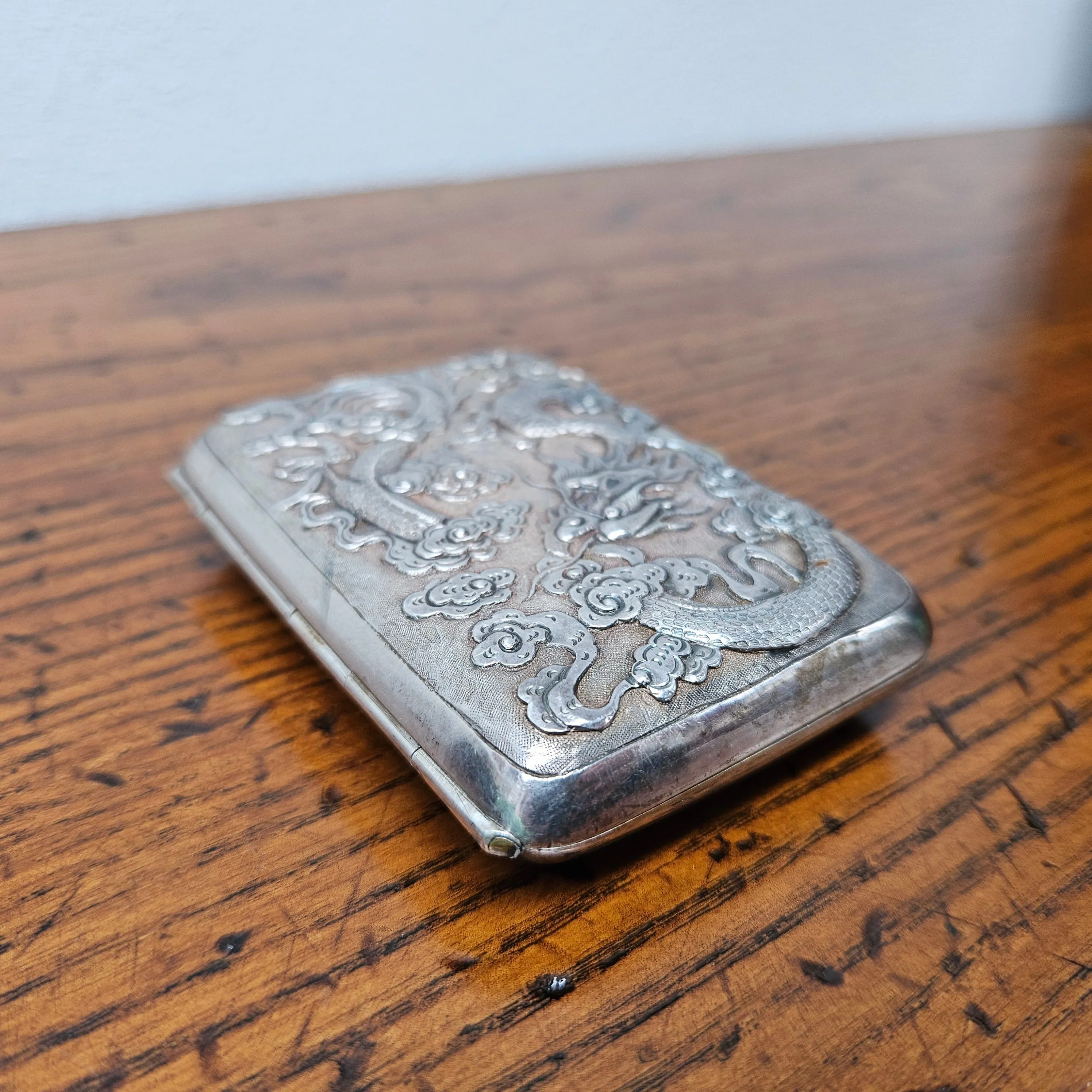 Antique Ornate Chinese Export Silver Card/Cigarette Case