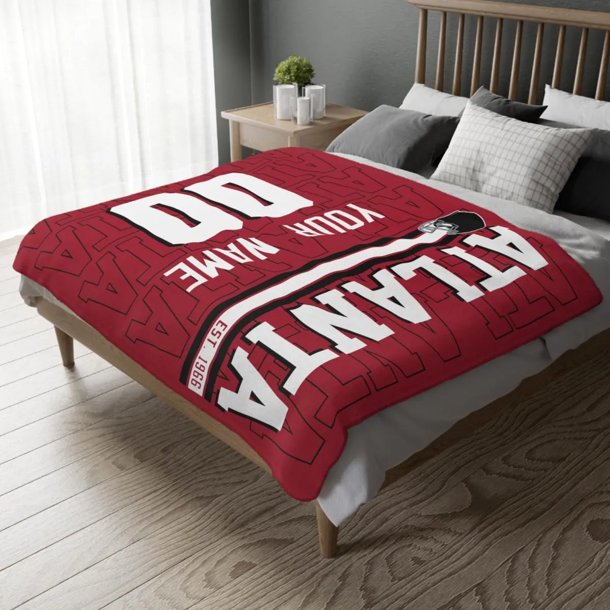ANTKING Atlanta Throw Blanket for Men Women Boy Custom Name and Number Gifts