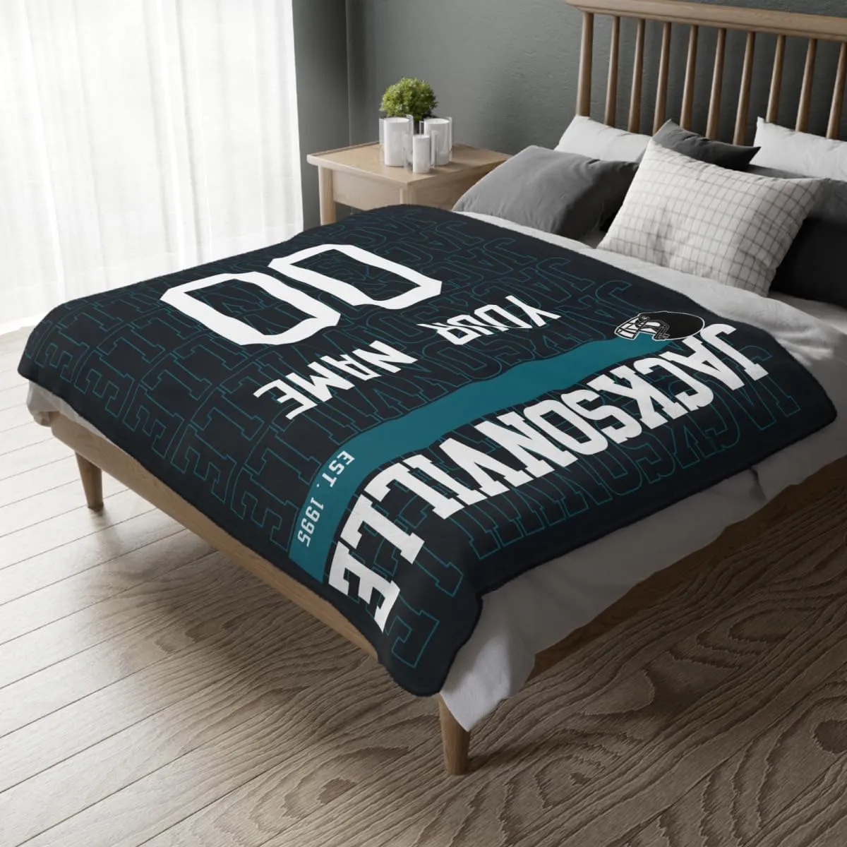 ANTKING Jacksonville Throw Blanket for Men Women Boy Custom Name and Number Gifts