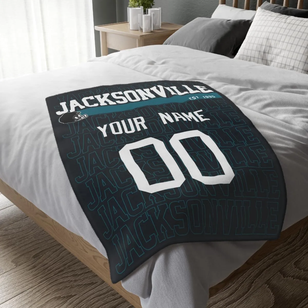 ANTKING Jacksonville Throw Blanket for Men Women Boy Custom Name and Number Gifts
