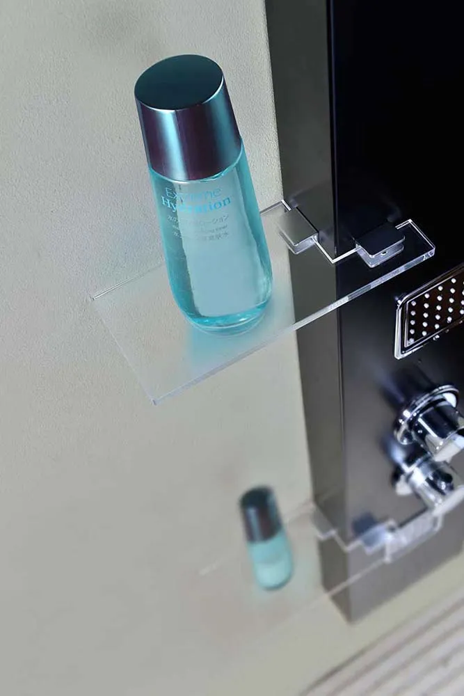 Anzzi Ronin 52 in. 2-Jetted Full Body Shower Panel with Heavy Rain Shower and Spray Wand in Black