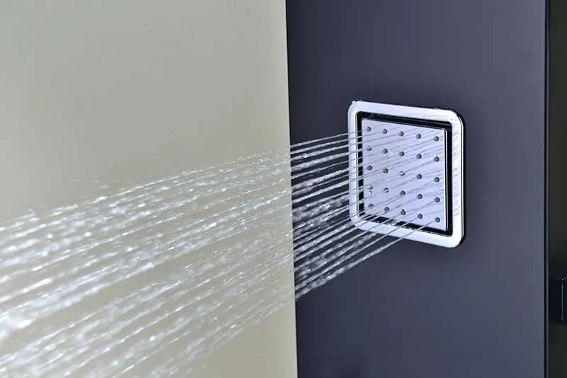 Anzzi Ronin 52 in. 2-Jetted Full Body Shower Panel with Heavy Rain Shower and Spray Wand in Black