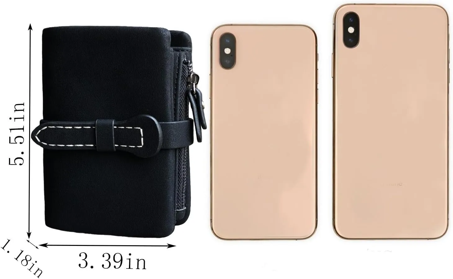 AOXONEL Women's Small Bifold Leather wallet Rfid blocking Ladies Wristlet with Card holder id window Coin Purse